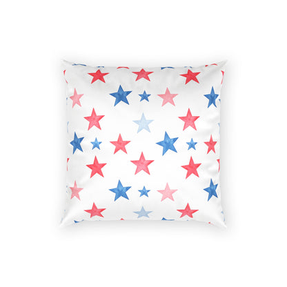 Watercolor Red Blue Stars Pillow Case