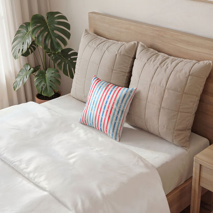 Watercolor Red Blue Stars Pillow Case