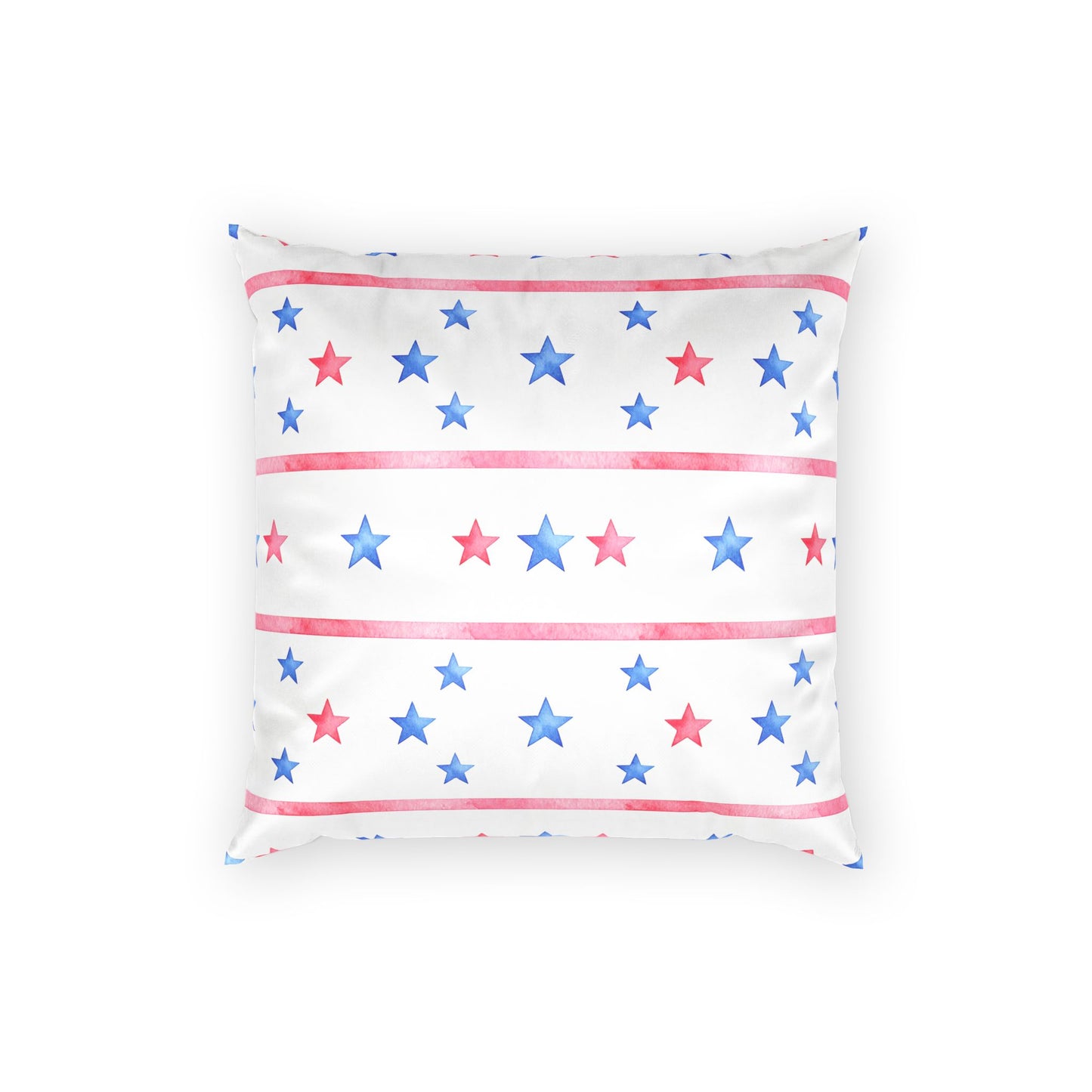 Watercolor Red Blue Stars Pillow Case