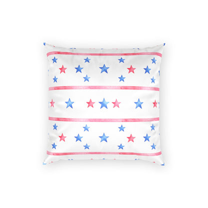 Watercolor Red Blue Stars Pillow Case